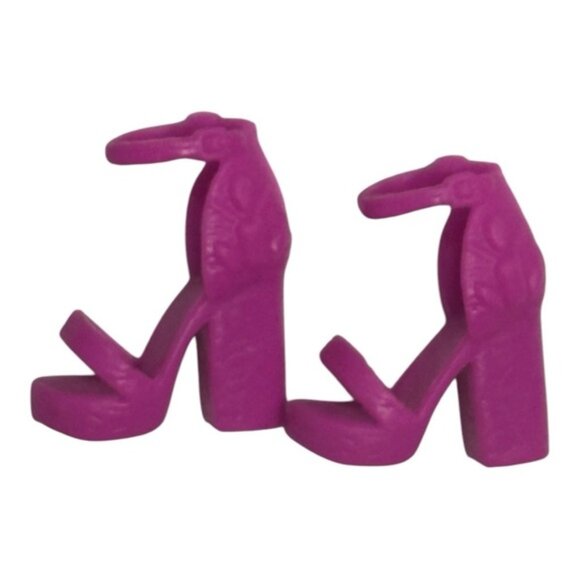 Barbie Shoes High Heels Block Hot Pink Open Toe Strap Fashionistas Genuine Part - Picture 3 of 6